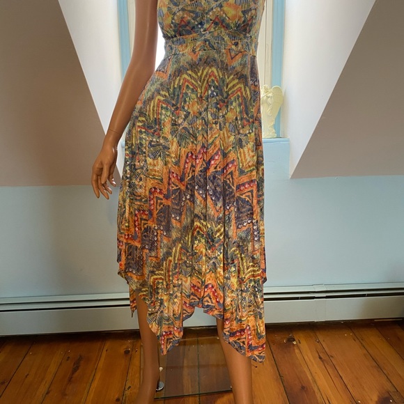 AMERICAN RAG SUNDRESS W/ HANDKERCHIEF HEM PASTELS SIZE L Spring / Summer Wow! - Picture 9 of 12